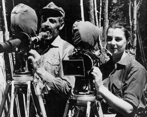 Hans and Monika Ertl filming a documentary in the Amazon, <i srcset=