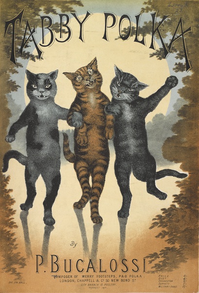Modern Postcard Swan Song Unposted Blue Cats Kitty Kitten Puss Russian Zenyuk 